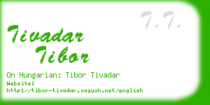 tivadar tibor business card